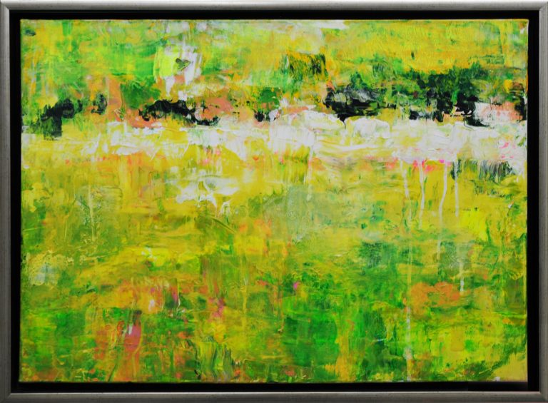 Evelyn Garden | LA SORGENTE / DIE QUELLE GRUEN 3 | 2011 | Malerei Mischtechnik auf Leinwand | 50 x 70 cm | Galerie Moench Berlin