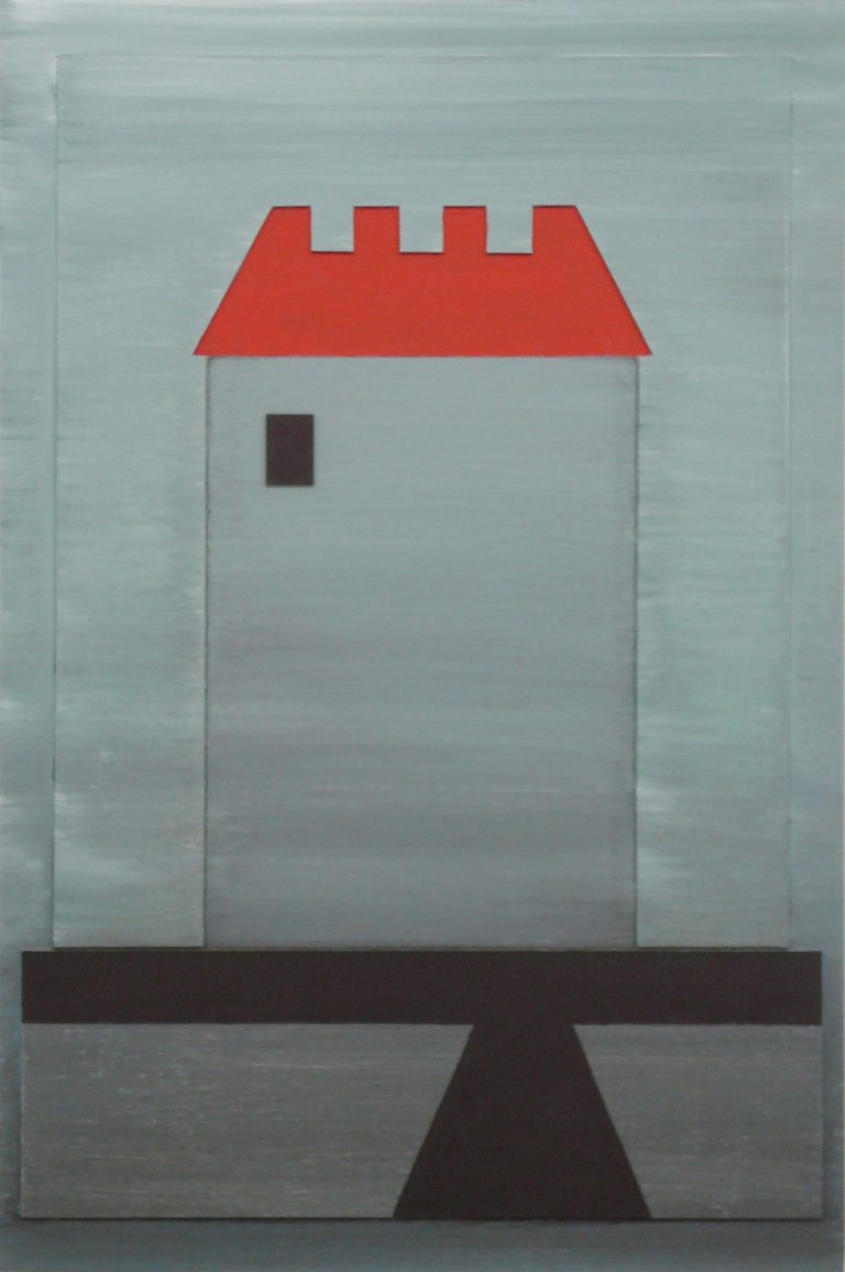 Gerhard Walter Feuchter | HAUS MIT ROTEM DACH | 2011 | Relief, Mischtechnik | 60 x 40 cm | Galerie Moench Berlin