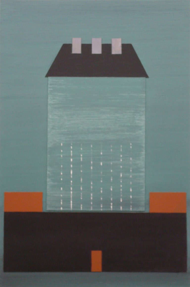 Gerhard Walter Feuchter | HAUS MIT SCHWARZEM DACH | 2011 | Relief, Mischtechnik | 60 x 40 cm | Galerie Moench Berlin