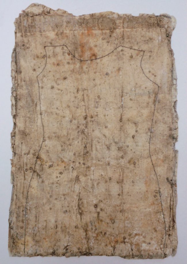 Carola Czempik | FLIEG ICH 7 | 2012 | Malerei: Salz, Speckstein, Tripel, weißer Quarz, Marmor, Alabaster, transparente China Papiere, Wachs und Acryl auf Büttenpapier | 30 cm x 21 cm | im Dialog mit IM LEEREN SPIEGEL von Johannes Bobrowski | Galerie Moench Berlin