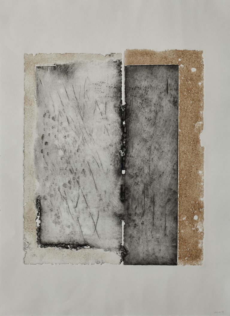 Reiner Maehrlein | Incident XIV | 2016 | Tiefdruck und Rostmonotypie auf Buettenpapier | 51 x 38 cm | Galerie Moench Berlin