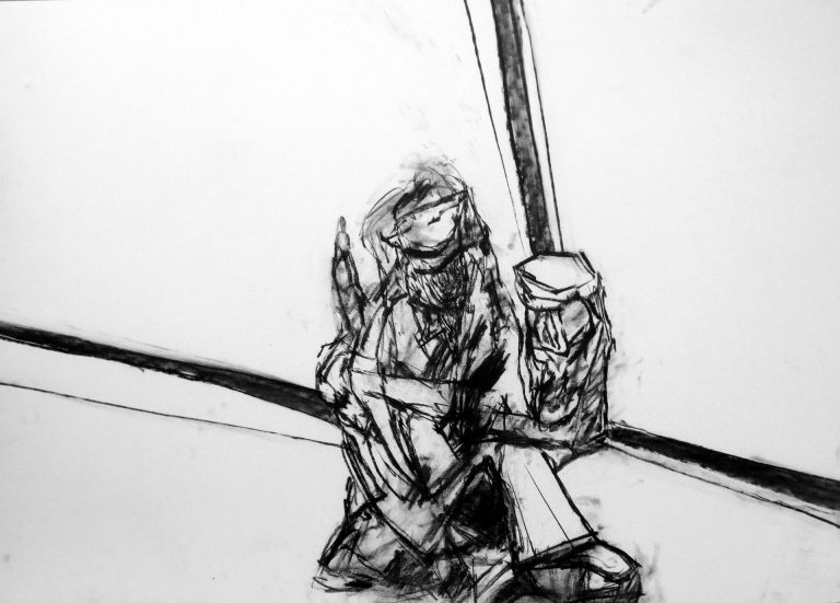 Max Hari | aus der Serie SCHAUER (58) | 2005-2007 | Kohle auf Papier | Galerie Moench Berlin