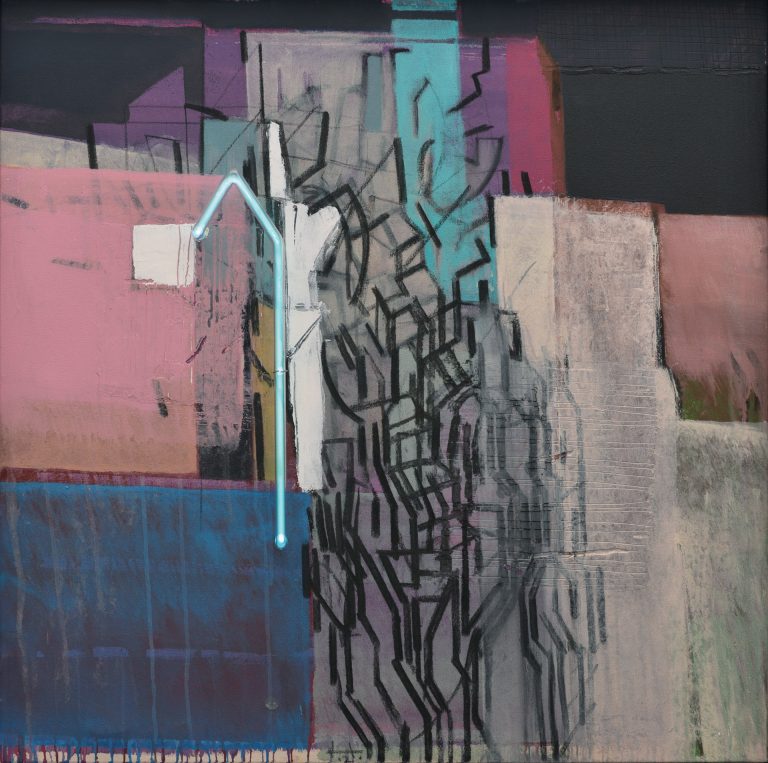 Helmut Klock | ORT | 2012 | Acryl und Neon auf Leinwand | Galerie Moench Berlin