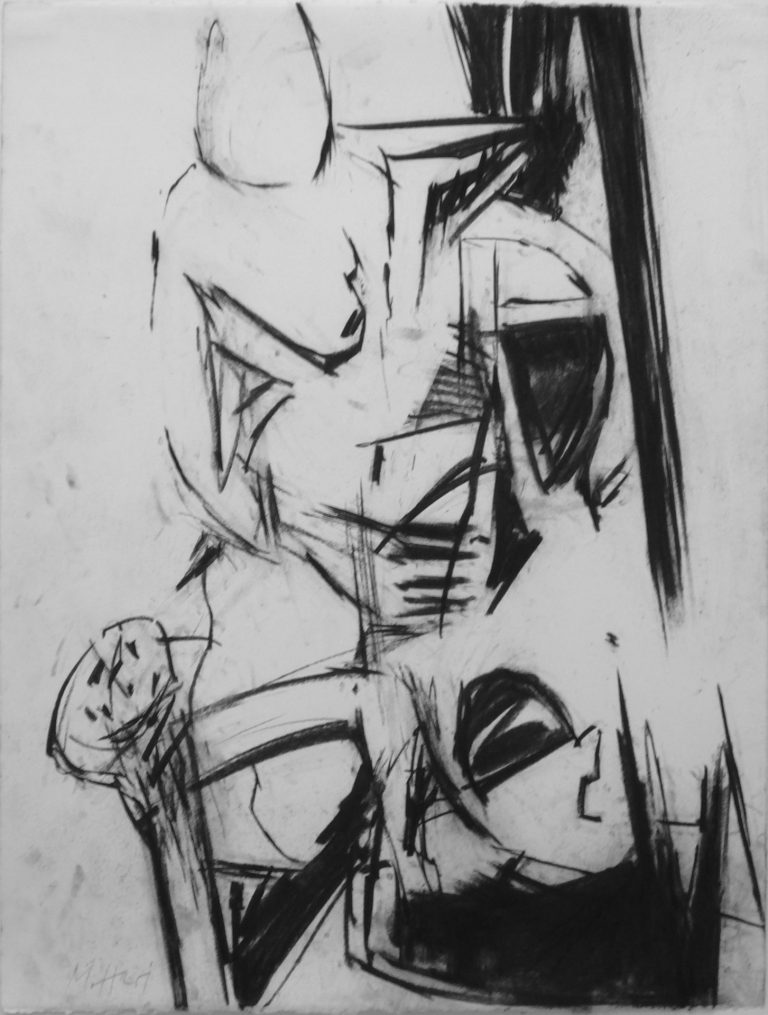 Max Hari | aus der Serie b. B. (betrifft Beckmann) | 2014 | Kohle auf Papier | Galerie Moench Berlin