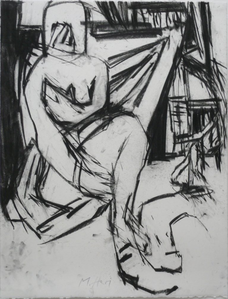 Max Hari | aus der Serie b. B. (betrifft Beckmann) | 2014 | Kohle auf Papier | Galerie Moench Berlin