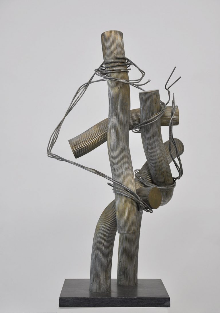 Brigitte und Martin Matschinky-Denninghoff | ohne Titel | 1995 | Messing und Zinn | Hoehe: 63 cm, Plinthe: 37 x 35 cm | Galerie Moench Berlin