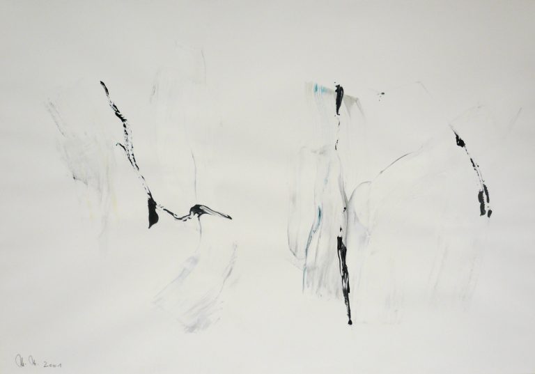 Martin Matschinky | ohne Titel | 2001 | Mischtechnik auf Kupferdruck-Buettenpapier | 70 x 100 cm | Galerie Moench Berlin