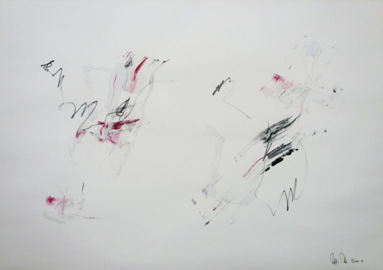 Martin Matschinky | ohne Titel | 2001 | Mischtechnik auf Kupferdruck-Buettenpapier | 70 x 100 cm | Galerie Moench Berlin