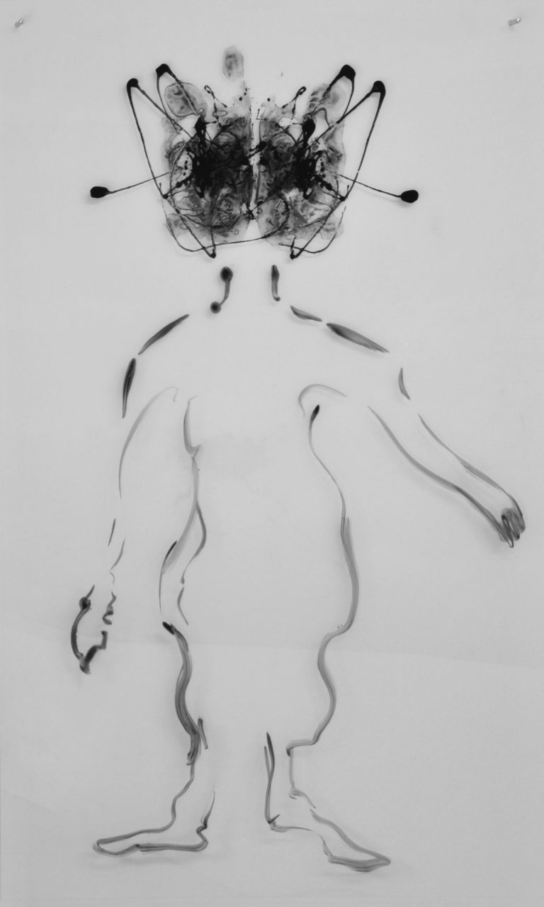 Victorine Mueller | LES INVITEES / DIE EINGELADENEN | ohne Titel | 2015 | Glasmalfarbe auf Acrylglas | 150 x 100 cm | Galerie Moench Berlin