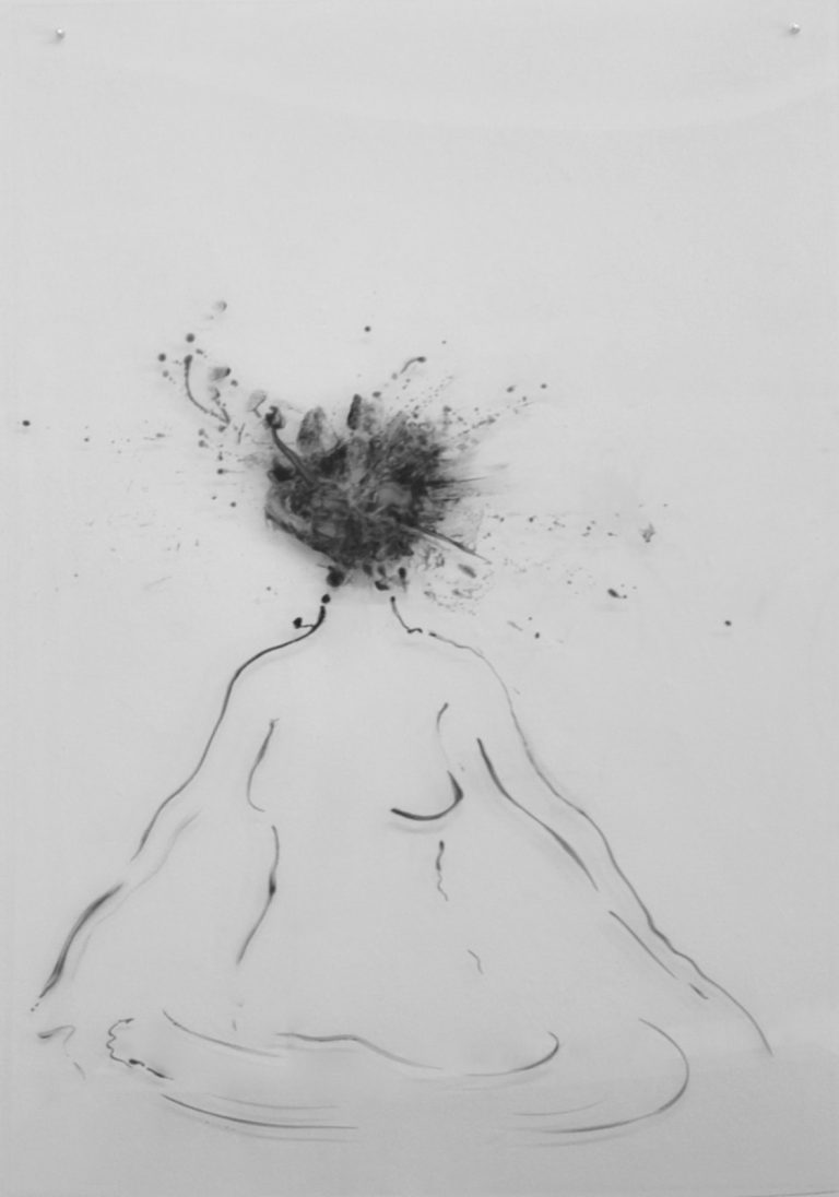 Victorine Mueller | LES INVITEES / DIE EINGELADENEN | ohne Titel | 2015 | Glasmalfarbe auf Acrylglas | 150 x 100 cm | Galerie Moench Berlin