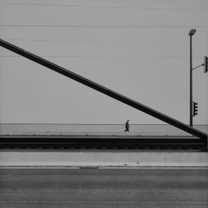 Rainer Maria Schopp | DUESSELDORF RHEINBRUECKE | 1982 | Schwarzweissfotografie, Vintageprint | 27 x 27 cm | Galerie Moench Berlin