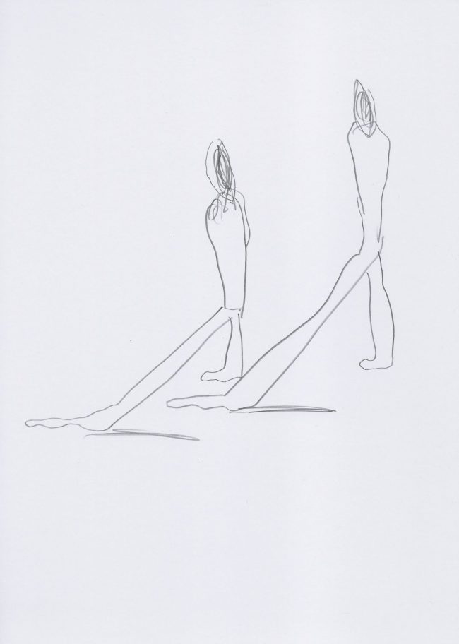 Thomas Muellenbach | GROSSE SCHRITTE | 2014 | Graphit auf Papier | 29,7 x 21 cm | Galerie Moench Berlin