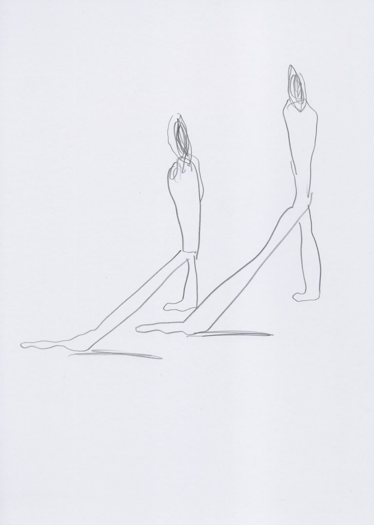 Thomas Muellenbach | GROSSE SCHRITTE | 2014 | Graphit auf Papier | 29,7 x 21 cm | Galerie Moench Berlin