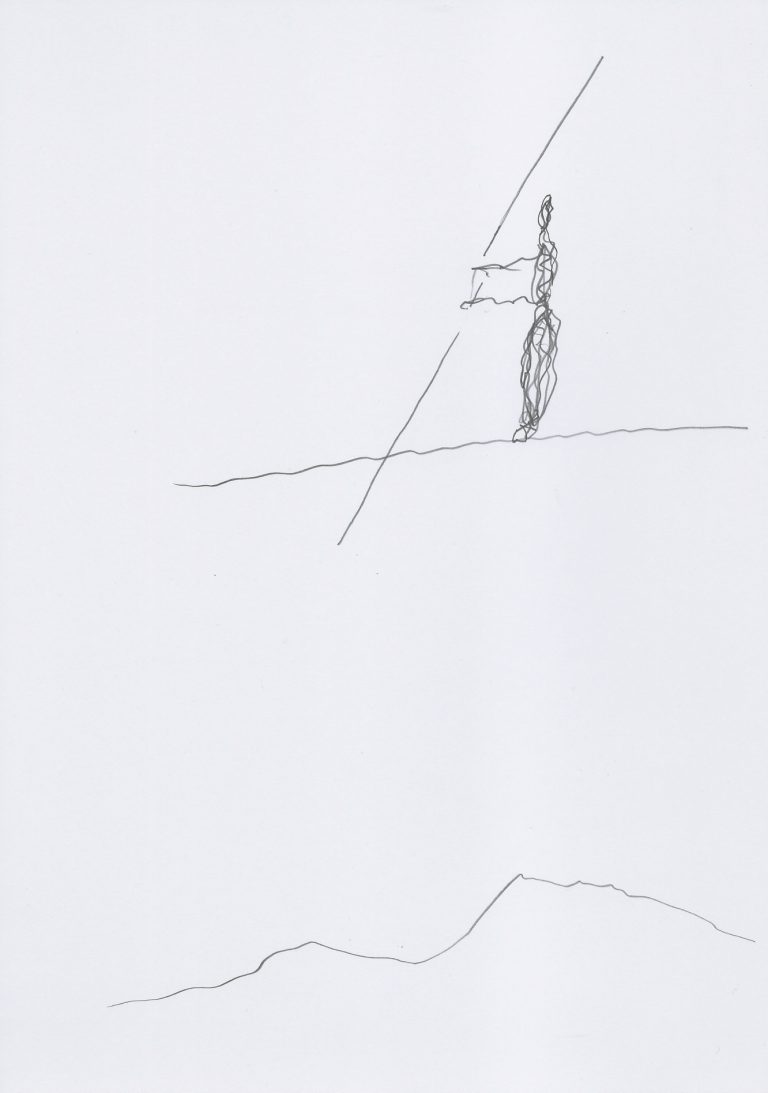 Thomas Muellenbach | SEILTAENZER | 2015 | Graphit auf Papier | 29,7 x 21 cm | Galerie Moench Berlin