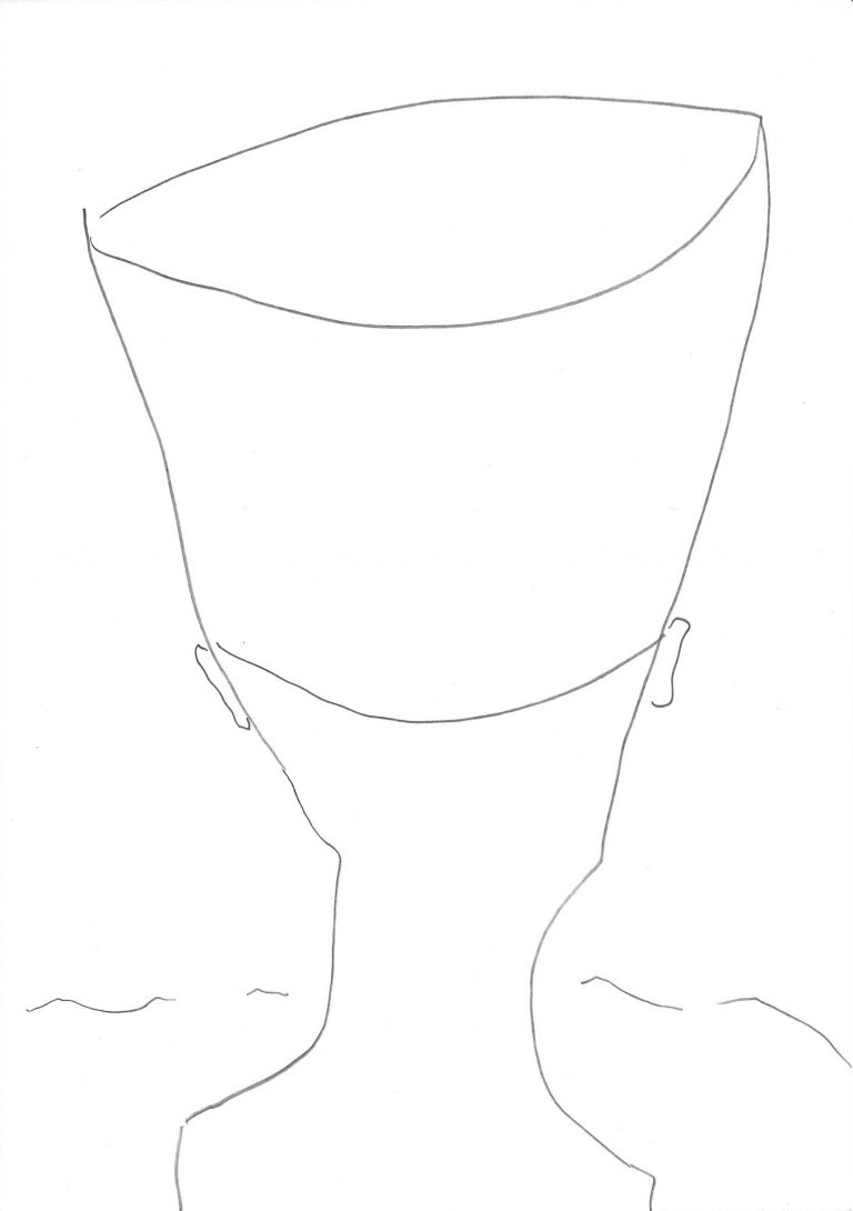 Thomas Muellenbach | TETE NOFRE VUE | aus der Serie Linientreu | 2012 | Graphit auf Papier | 29,7 x 21 cm | Galerie Moench Berlin