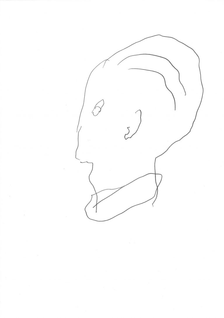 Thomas Muellenbach | HELD DER ARBEIT 1 | aus der Serie Linientreu | 2013 | Graphit auf Papier | 29,7 x 21 cm | Galerie Moench Berlin