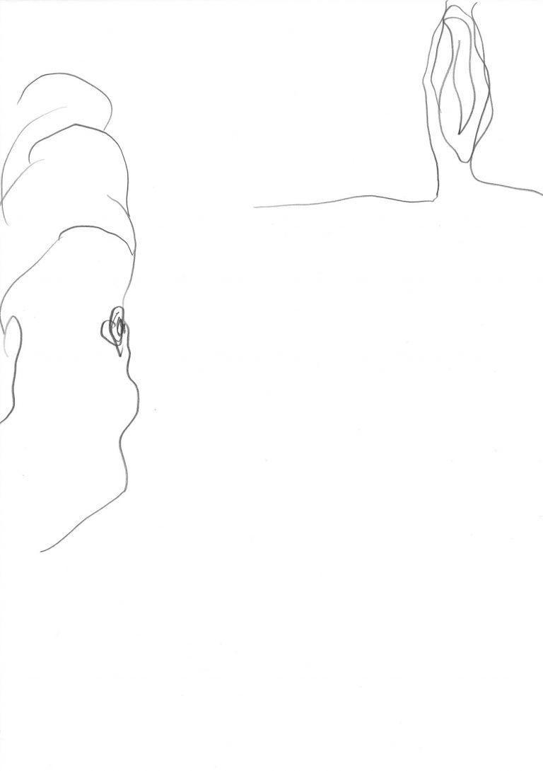 Thomas Muellenbach | WACHSTUMSKONTROLLE EINER ZYPRESSE | aus der Serie Linientreu | 2012 | Graphit auf Papier | 29,7 x 21 cm | Galerie Moench Berlin